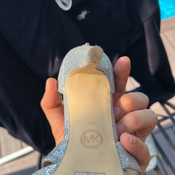 MICHAEL KORS MK!!! 8M size Gris /GREY Glitter Brillant Blanc - Picture 5 of 6